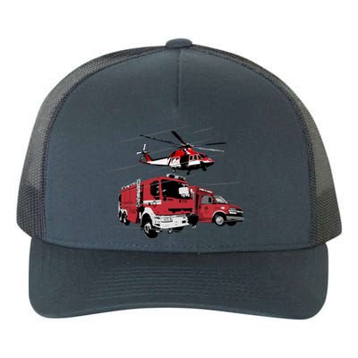 Ems Fire Truck Ambulance Rescue Helicopter Gift Cool Gift Yupoong Adult 5-Panel Trucker Hat