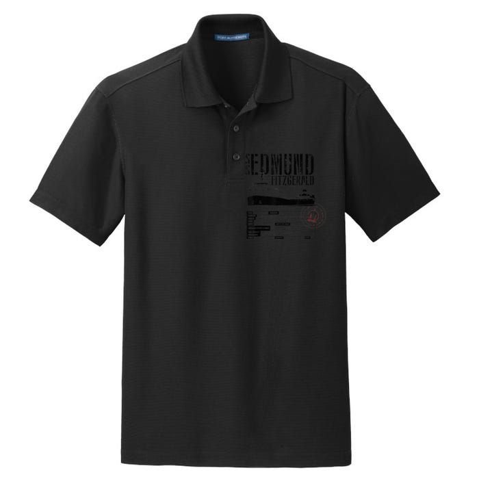 Edmund Fitzgerald US vintage Gitche Gumee Dry Zone Grid Polo