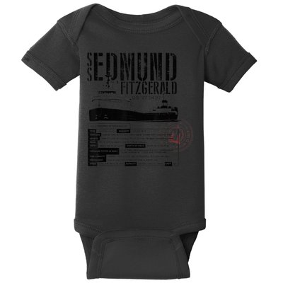 Edmund Fitzgerald US vintage Gitche Gumee Baby Bodysuit