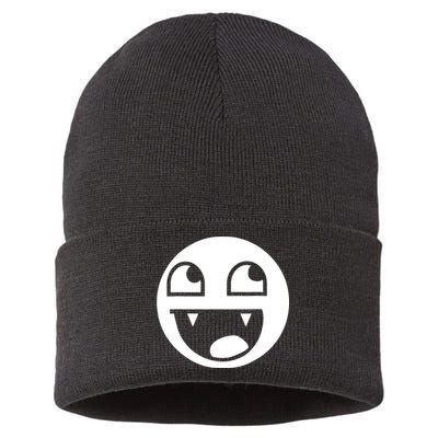 Epic Face Vampire Streetwear Emo  Sustainable Knit Beanie