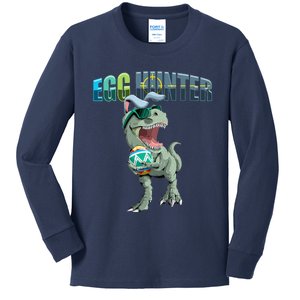 Easter For With Funny Trex Dinosaur Kids Long Sleeve Shirt