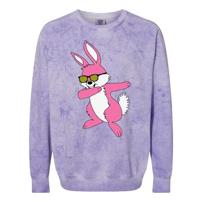 Easters For Women Dabbing Hip Hop Bunny Colorblast Crewneck Sweatshirt