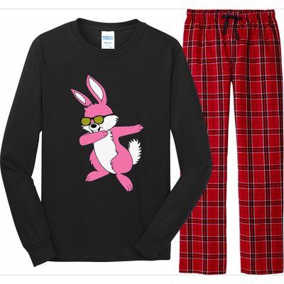 Easters For Women Dabbing Hip Hop Bunny Long Sleeve Pajama Set