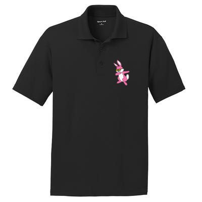 Easters For Women Dabbing Hip Hop Bunny PosiCharge RacerMesh Polo