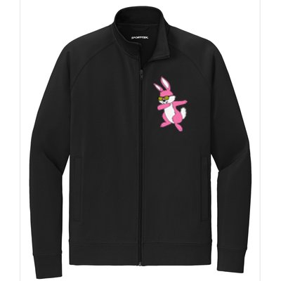 Easters For Women Dabbing Hip Hop Bunny Stretch Full-Zip Cadet Jacket