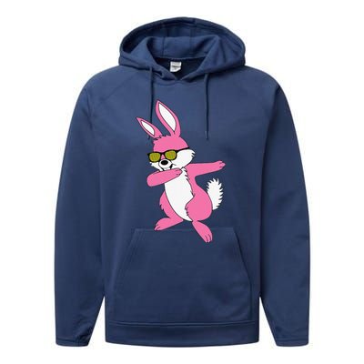 Easters For Women Dabbing Hip Hop Bunny Performance Fleece Hoodie