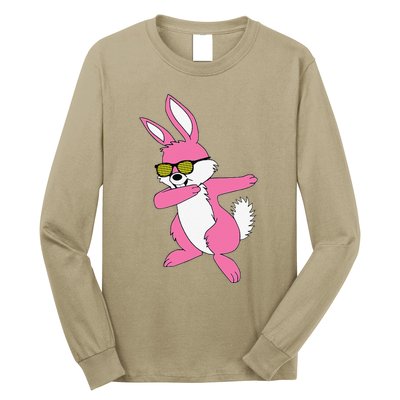 Easters For Women Dabbing Hip Hop Bunny Long Sleeve Shirt