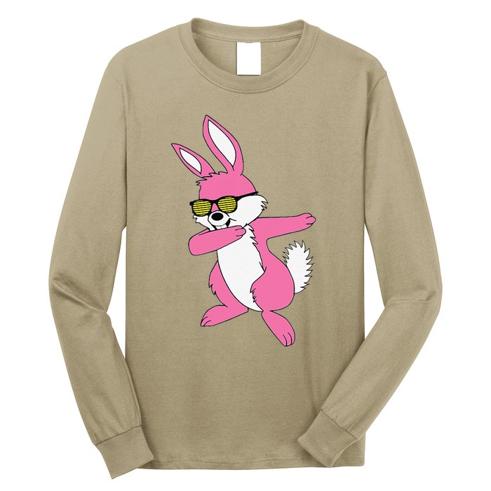 Easters For Women Dabbing Hip Hop Bunny Long Sleeve Shirt