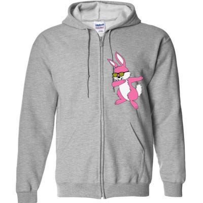 Easters For Women Dabbing Hip Hop Bunny Full Zip Hoodie