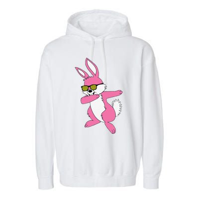 Easters For Women Dabbing Hip Hop Bunny Garment-Dyed Fleece Hoodie