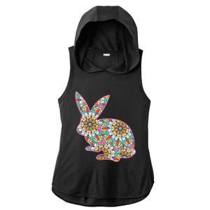 Easters For Women Easter Bunny Flowers Cute Mom Gift Ladies PosiCharge Tri-Blend Wicking Draft Hoodie Tank