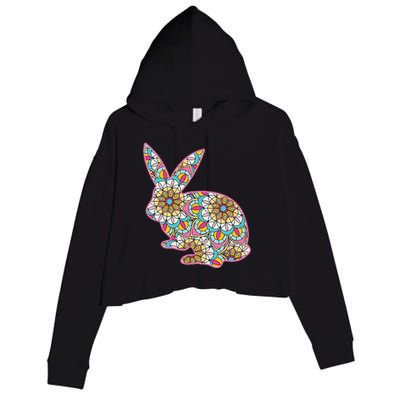 Easters For Women Easter Bunny Flowers Cute Mom Gift Crop Fleece Hoodie