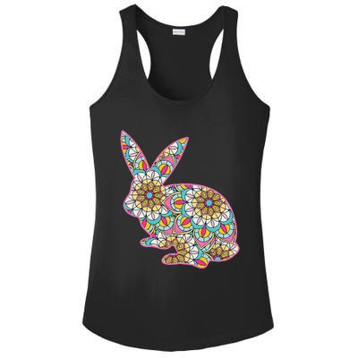 Easters For Women Easter Bunny Flowers Cute Mom Gift Ladies PosiCharge Competitor Racerback Tank