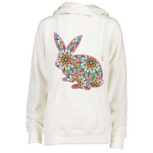 Easters For Women Easter Bunny Flowers Cute Mom Gift Womens Funnel Neck Pullover Hood