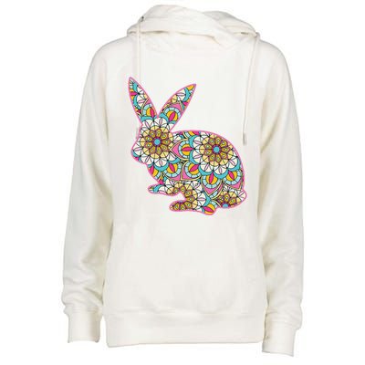 Easters For Women Easter Bunny Flowers Cute Mom Gift Womens Funnel Neck Pullover Hood