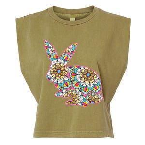 Easters For Women Easter Bunny Flowers Cute Mom Gift Garment-Dyed Women's Muscle Tee