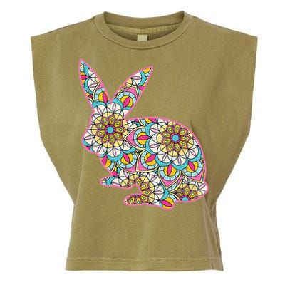 Easters For Women Easter Bunny Flowers Cute Mom Gift Garment-Dyed Women's Muscle Tee