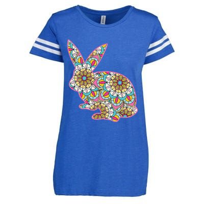 Easters For Women Easter Bunny Flowers Cute Mom Gift Enza Ladies Jersey Football T-Shirt