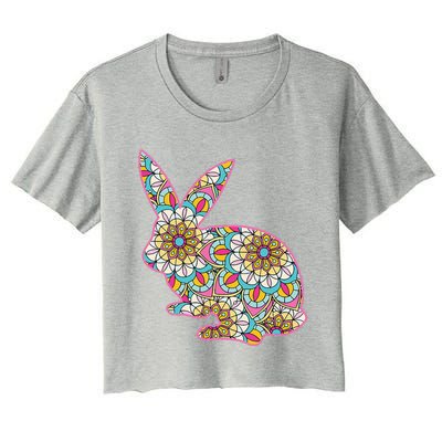 Easters For Women Easter Bunny Flowers Cute Mom Gift Women's Crop Top Tee