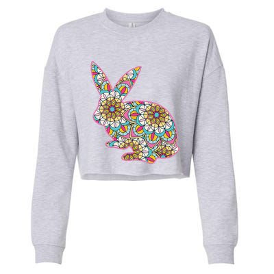 Easters For Women Easter Bunny Flowers Cute Mom Gift Cropped Pullover Crew