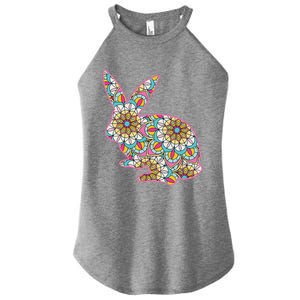 Easters For Women Easter Bunny Flowers Cute Mom Gift Women's Perfect Tri Rocker Tank