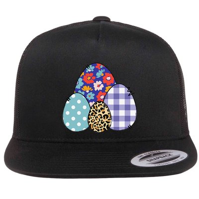 Easters For Women Easter Plaid Leopard Flowers Flatbill Hat
