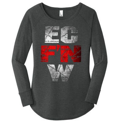 Ec FN W Extreme Championship Wrestling Ecw Women's Perfect Tri Tunic Long Sleeve Shirt