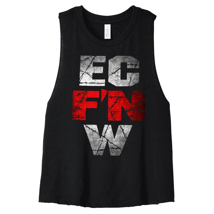 Ec FN W Extreme Championship Wrestling Ecw Women's Racerback Cropped Tank