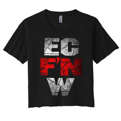 Ec FN W Extreme Championship Wrestling Ecw Women's Crop Top Tee