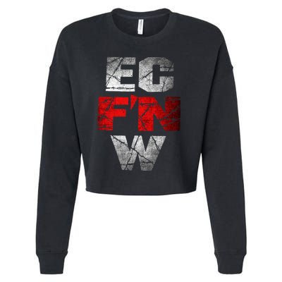 Ec FN W Extreme Championship Wrestling Ecw Cropped Pullover Crew