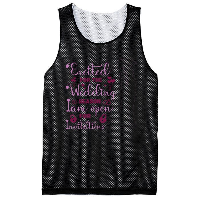 Excited For Wedding Season: Open For Invitations Mesh Reversible Basketball Jersey Tank