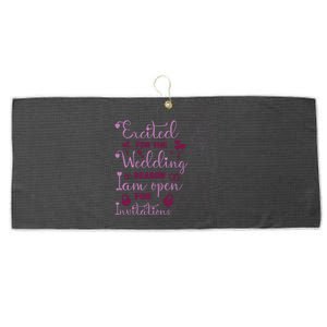 Excited For Wedding Season: Open For Invitations Large Microfiber Waffle Golf Towel