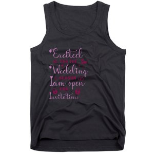 Excited For Wedding Season: Open For Invitations Tank Top