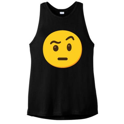 Emoticon Face With Raised Eyebrow Gift Ladies PosiCharge Tri-Blend Wicking Tank