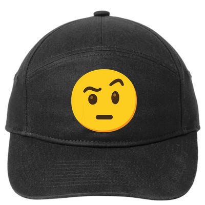 Emoticon Face With Raised Eyebrow Gift 7-Panel Snapback Hat