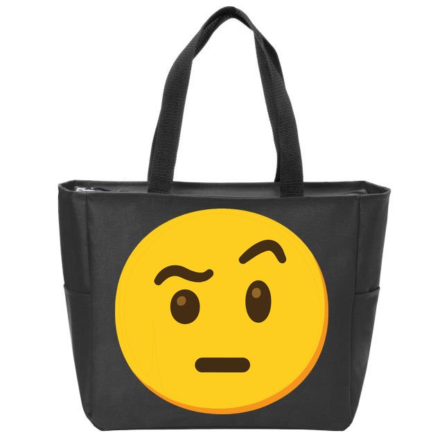 Emoticon Face With Raised Eyebrow Gift Zip Tote Bag