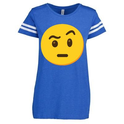 Emoticon Face With Raised Eyebrow Gift Enza Ladies Jersey Football T-Shirt