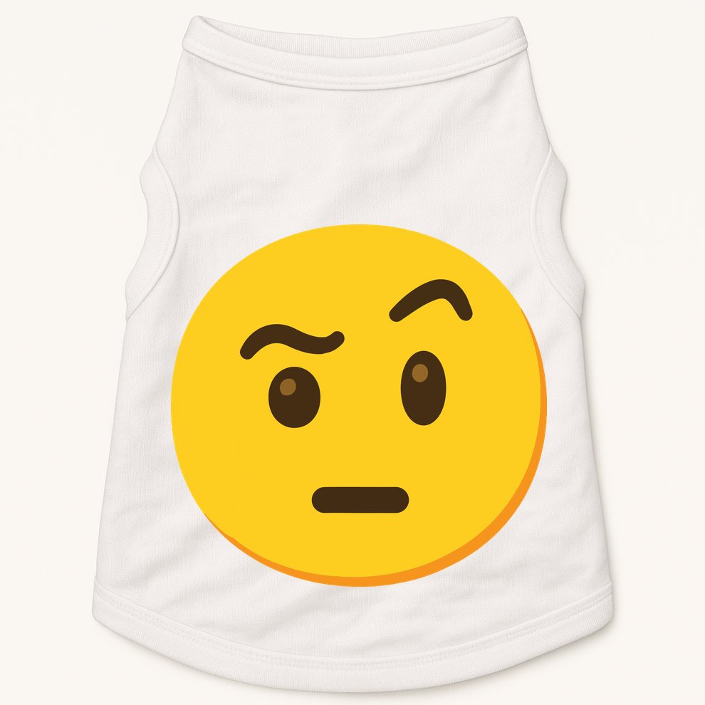 Emoticon Face With Raised Eyebrow Gift Doggie Tank