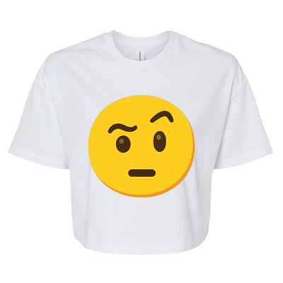 Emoticon Face With Raised Eyebrow Gift Bella+Canvas Jersey Crop Tee