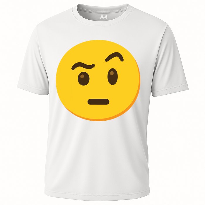 Emoticon Face With Raised Eyebrow Gift Cooling Performance Crew T-Shirt
