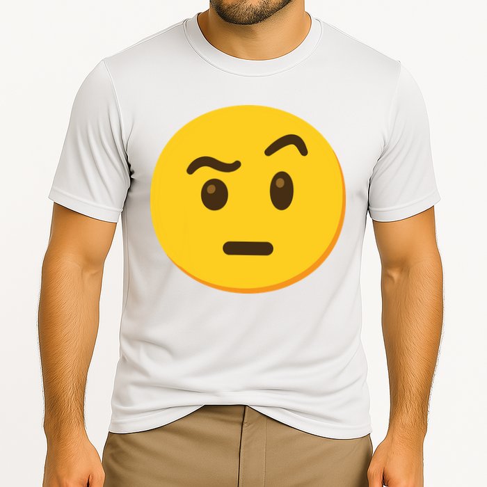 Emoticon Face With Raised Eyebrow Gift Cooling Performance Crew T-Shirt
