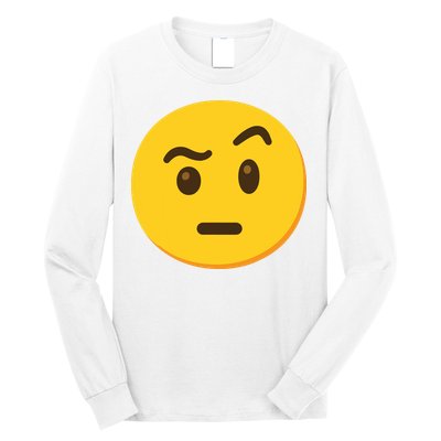 Emoticon Face With Raised Eyebrow Gift Long Sleeve Shirt