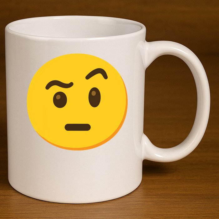 Emoticon Face With Raised Eyebrow Gift 11oz C Handle Ceramic Mug