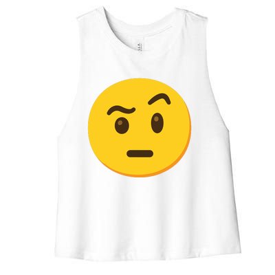 Emoticon Face With Raised Eyebrow Gift Women's Racerback Cropped Tank