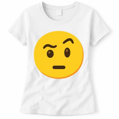Emoticon Face With Raised Eyebrow Gift Womens T-Shirt