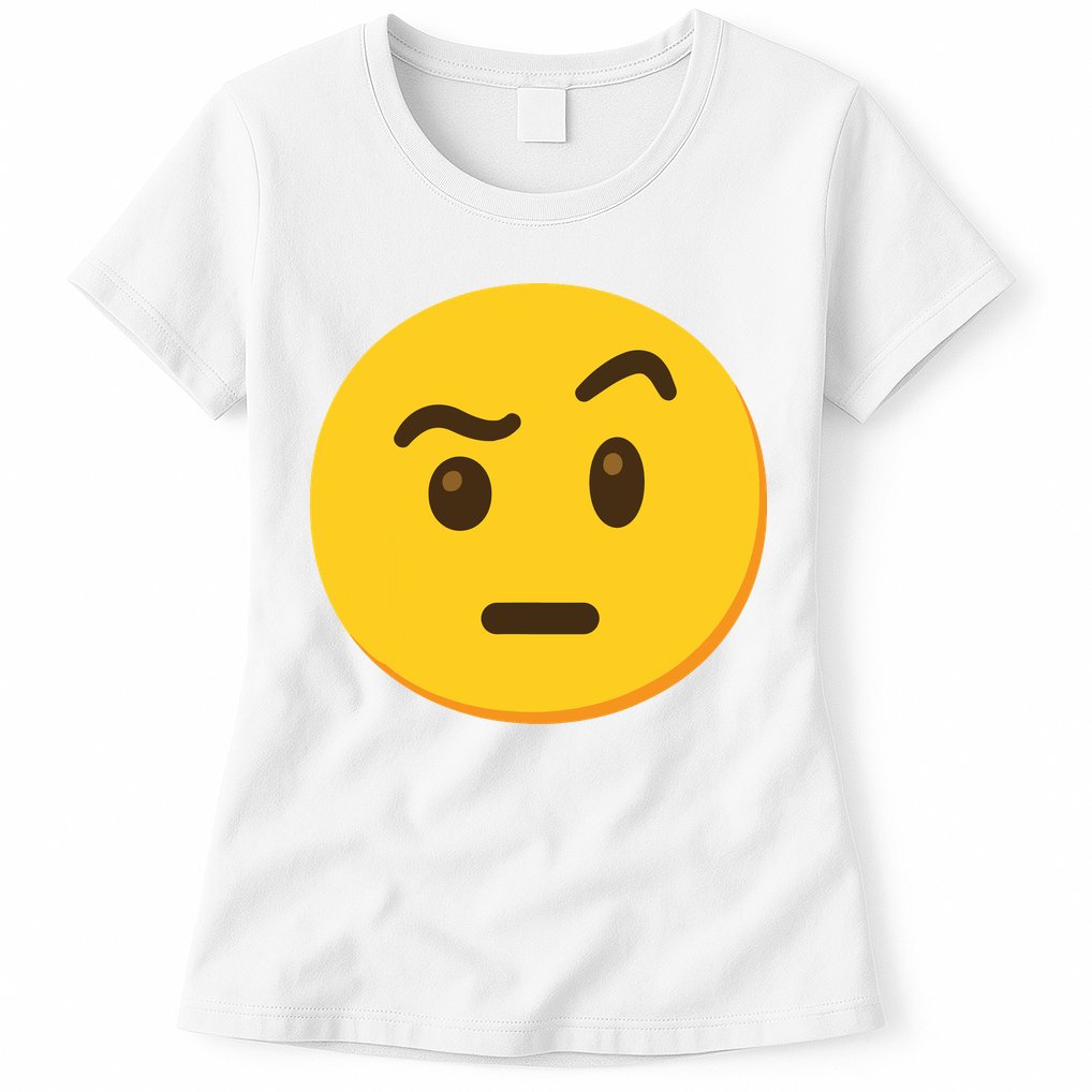 Emoticon Face With Raised Eyebrow Gift Womens T-Shirt