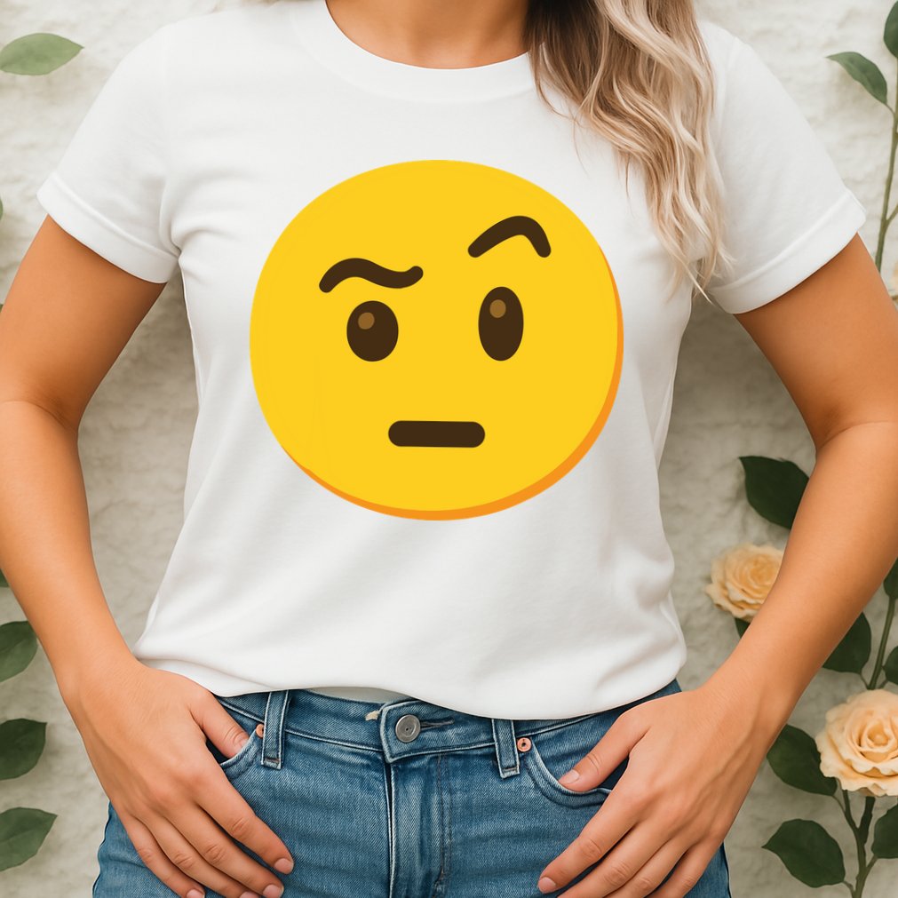 Emoticon Face With Raised Eyebrow Gift Womens T-Shirt