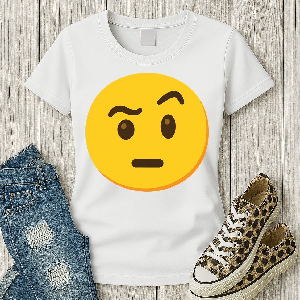 Emoticon Face With Raised Eyebrow Gift Womens T-Shirt
