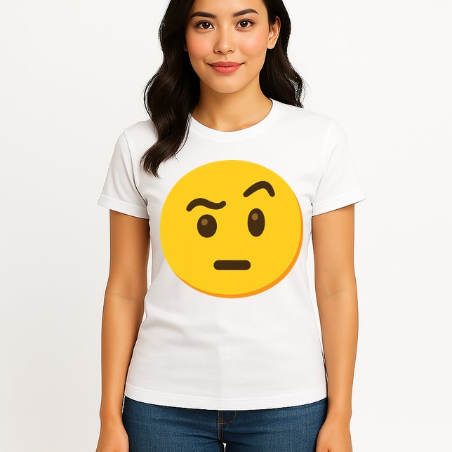 Emoticon Face With Raised Eyebrow Gift Womens T-Shirt