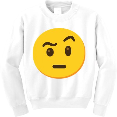 Emoticon Face With Raised Eyebrow Gift Kids Sweatshirt